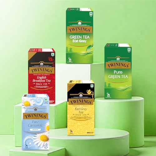 Image of Twinings Green Tea & Earl Grey, 25 Tea Bags| Pack of 1| Perfectly Balanced & Refreshing Taste| With Light, Citrusy Flavour of Bermagot| Low Calorie| Handpicked Green Tea Leaves| Enjoy a Hot Cup of Tea