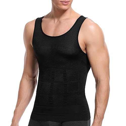 SLIMBELLE Men's Body Shaper Vest Slimming Vest Elastic Shapewear Compression Shirt for Men Slim Tummy Control Waist Trainer Shaper Tank Top