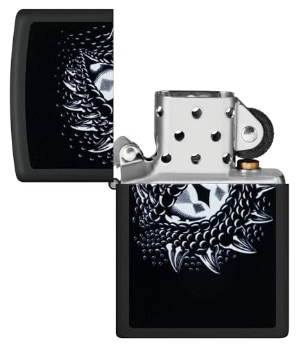 Encendedor Zippo Blacklight Dragon Eye Negro Mate miniatura 4
