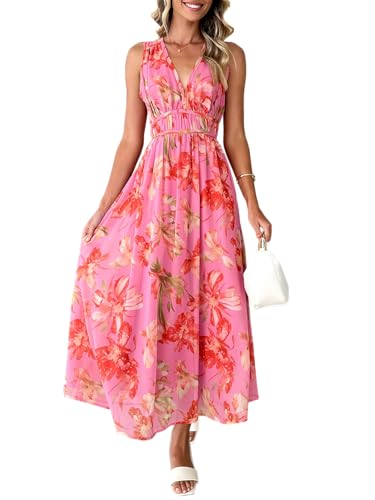 Image of Flessibili Women's Sleeveless Floral Maxi Dress 2026 Sundresses Spring Summer Wedding Guest