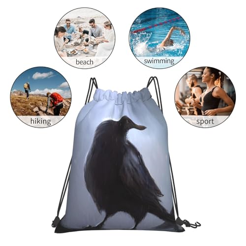 Sac à dos avec cordon de serrage grand format et imprimé Ravens - 5