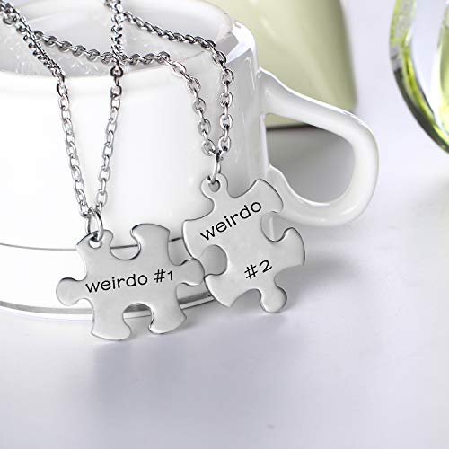 YEEQIN Best Friend Necklaces for 2 Friendship Puzzle Piece Necklaces Set Best Friends Forever Pendant Necklace Set2