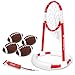 GoSports Splash Pass Floating Pool Football Game | Includes Hoop, 4 Footballs and Pump, Red