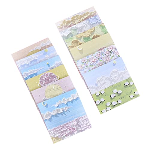 Bloc-notes adhésif SHOWERORO style mixte peinture à l'huile paysage pour bureau