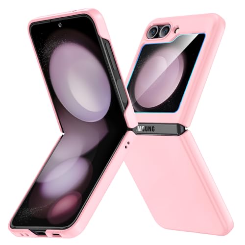 Image of Ruky for Samsung Z Flip 5 Case, Hard PC Ultra Slim Shockproof Protective Cover, Support Wireless Charging Phone Case Girls Women Full Body Covers for Samsung Galaxy Z Flip 5, Pink