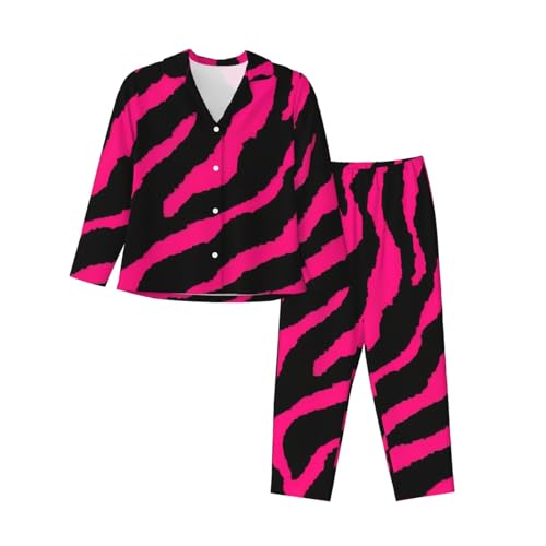 Pyjama zèbre confortable deux pièces vêtement de nuit doux pour femme
