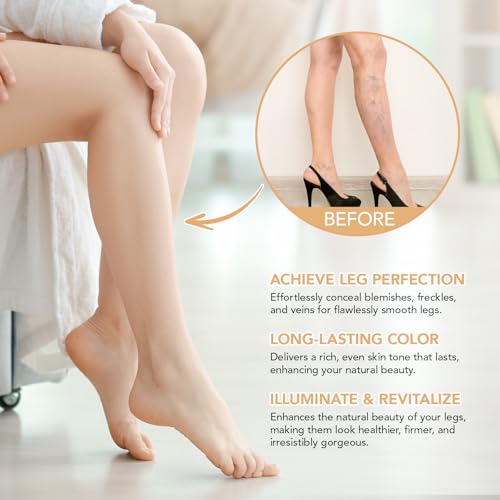 Image of Leg Makeup Waterproof No Transfer,Flawless Looking Leg and Body Scar Cover up Makeup, Easy Application for All Skin Tones. (2# Medium Golw)