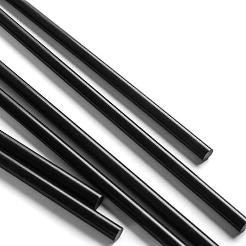 Image of 24-Pack Black Plastic Round Rods - 1 /4 Inch Dia, 12-inch Length (POM) Polyoxymethylene Bars - Engineering Grade for Versatile Applications