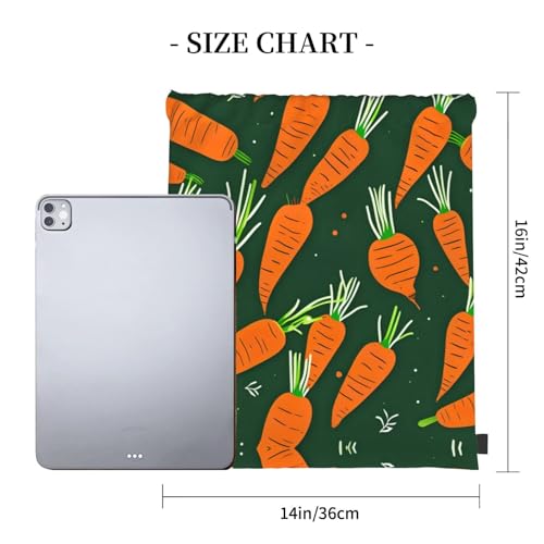 Happy Carrot Print Lightweight Soccer Backpack,Yoga Sackpack,Cinch Sack,Drawstring Sports Gym Bag For Women Men3