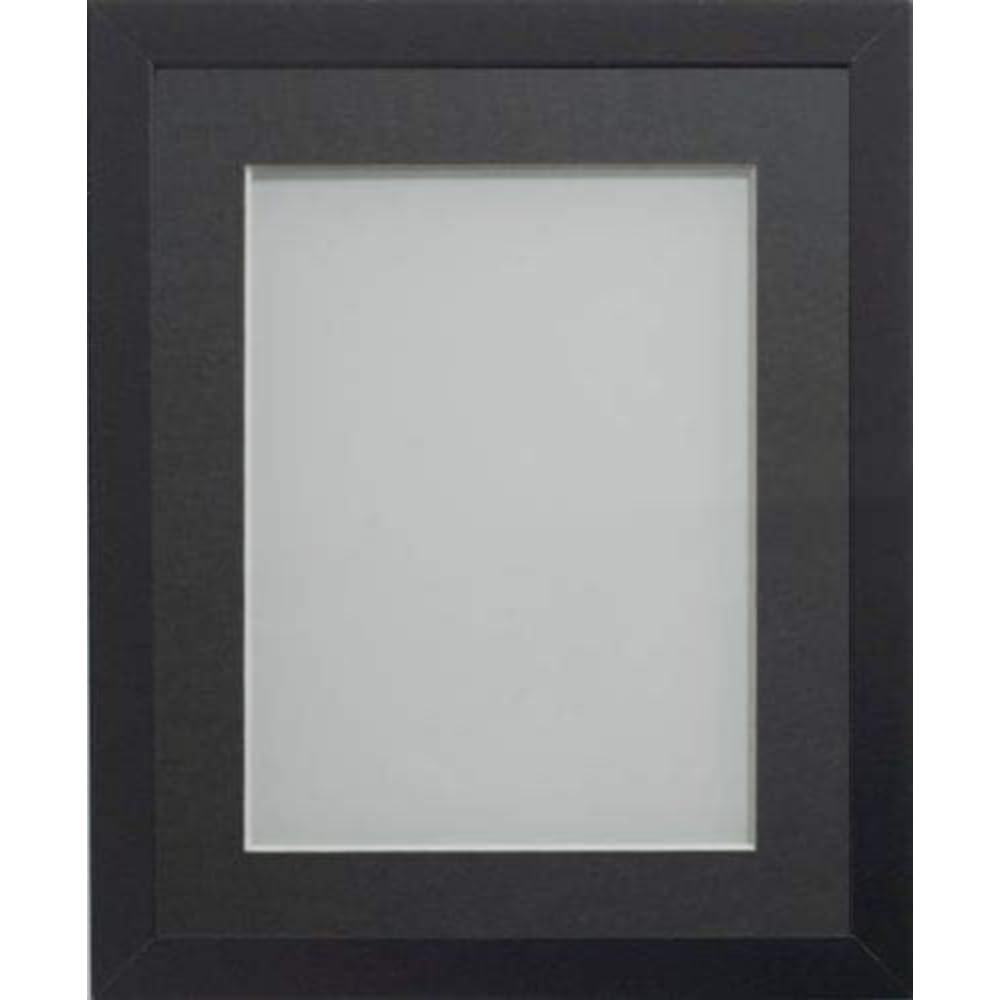 Frame Company Allington Black 10x8 inch Frame With Grey Mount For Image 6x4 inch *Choice of sizes* Fitted with Real Glass