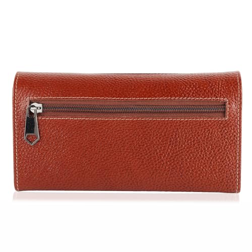 Image of Steve Jhonson Leather Wallet for Women - Mini Hand Purse with Card Holder - Women Stylish Clutch - Cute Mini Ladies Wallet for Daily Use - Fancy Ladies Purse with Slim Design (Tan)