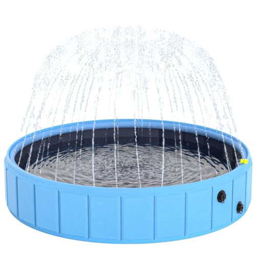 Foldable 106" Dog Pool with Drain Plug