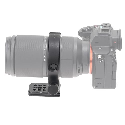 FocusFoto Metal Tripod Collar Mount Ring 75mm for Tamron 50-300mm F/4.5-6.3 Di III VC VXD for Sony E Mount Lens, Bottom with 1/4\" & 3/8\" Thread Screw Mount Quick-Release Plate for Acra-Swiss Tripod - Thumbnail 5