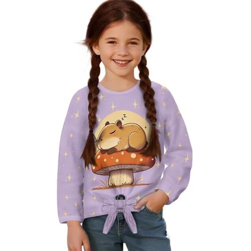 Girls Long Sleeve T Shirts for School Vacation Casual Daily Wear Fall Top Machine Washable Pullover Sweatshirt3