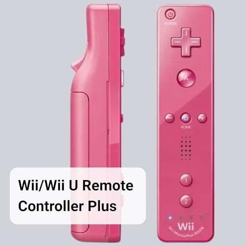 Image of Wii Remote with Motion Plus - Wireless Bluetooth Game Controller - Official Wii and Wii U Compatible - 2 Pack (Renewed) (Pink)