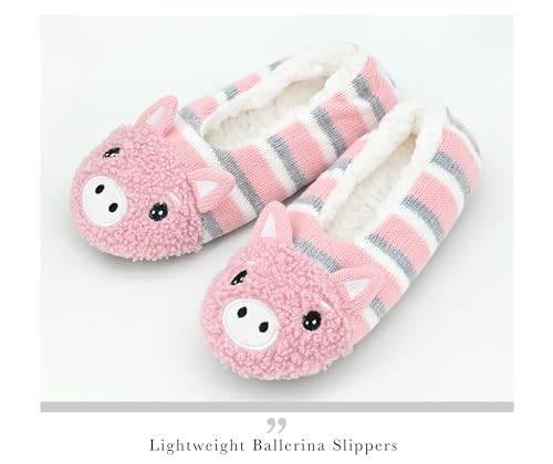 Image of DICUIRD Womens Animal Slipper Socks Non Slip Gripper House Slippers