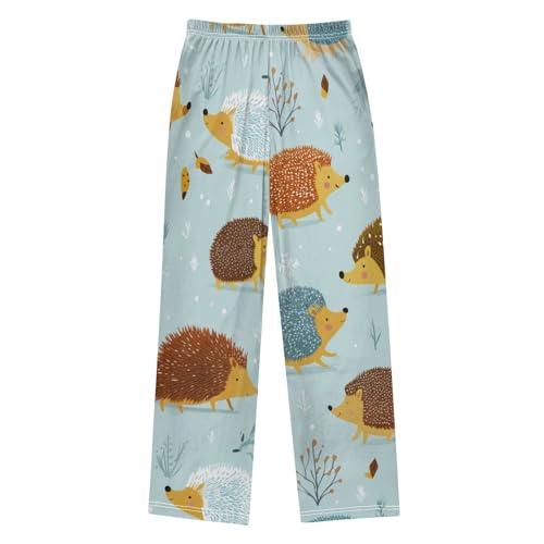 ZZXXB Hedgehog and Tree Boys Long Pants Soft Trousers Elastic Waist Kids Lounge Bottoms with Pockets S-XL2