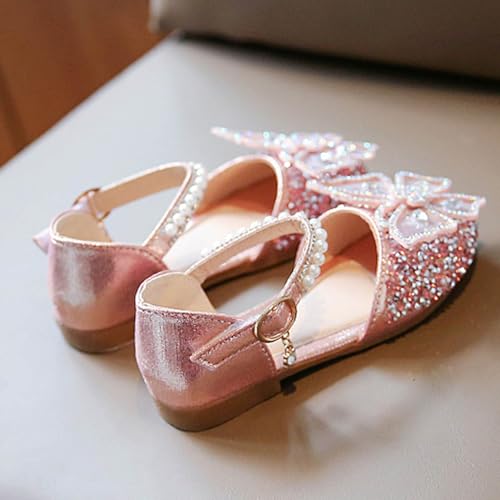 Girls Dress Shoes Princess Party Shoes Glitter Rhinestone Bowknot Low Heel Mary Jane Ballet Flats4