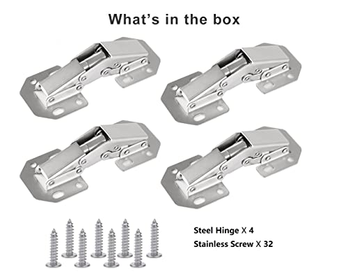 DOBOGA 4-Pack Hidden Hinges for Cabinet Doors Frameless, Concealed Cabinet Hinges, Surface Mount Hinges - Image 7