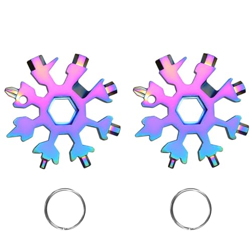 2 Multiherramientas de Copo de Nieve 18 en 1, Multiherramienta de Copo de Nieve,Herramienta de Copo de Nieve de Acero Inoxidable, llave Destornillador y Abridor de Botellas Multicolor)
