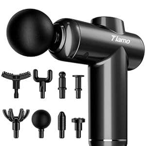 Tiamo Massage Gun, Handheld Deep Tissue Muscle Relief Massager Portable Personal, Massage Gun for 99 Speeds with 8 Heads, Electric Back Massagers for Professional Athletes Home Gym Workout Recovery