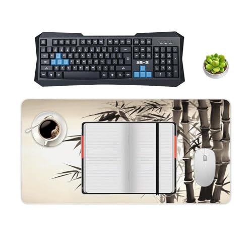 Bamboo Tree Image Chinese Calligraphy Desk Pad Rubber Base miniatura 4