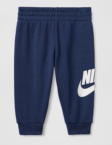 Image of Nike Baby Sportswear Club Fleece Pullover Hoodie and Joggers 2-Piece Outfit Set (Large Swoosh Logo)
