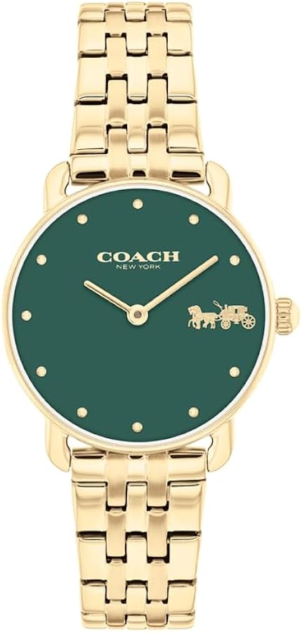 Amazon | [コーチ]レディース 腕時計 ELLIOT グリーン文字盤