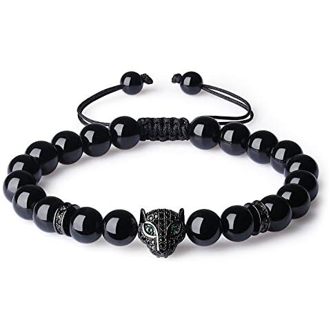 COAI Black Obsidian Leopard Bracelet for Men Cover