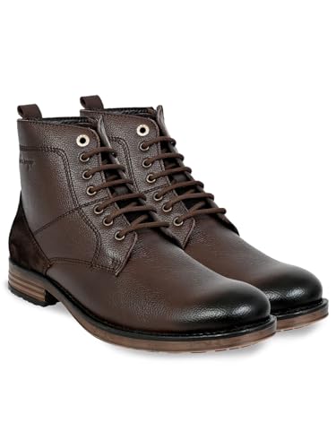 Image of Allen Cooper Genuine Premium Leather Luxury Memory Foam High-Top Ankle Boots Shoes For Men(962|Black|Size-6,7,8,9,10)