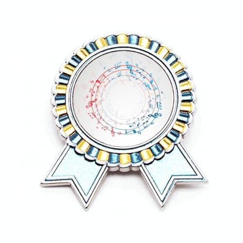 Broche ronde notes de musique rouge et bleu pour vos soirées