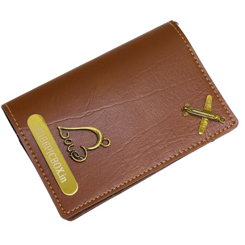 Image of Personalized Leather Passport Holder Cover | Custom Name & Charm | Sleek & Stylish Travel Wallet for Men & Women | Faux Leather Passport Cover | Unisex Travel Accessory (Light Brown)