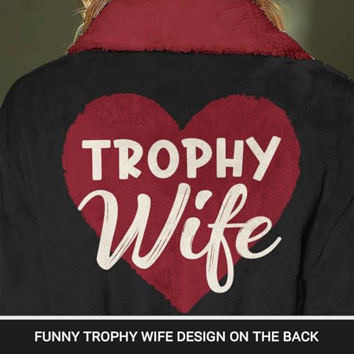 Trophy Wife Fleece Robe - Birthday Anniversary Mothers Day Gifts Christmas Gifts for Wife from Husband3