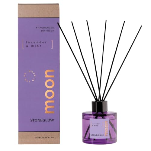 Diffuseur de parfum à roseaux lavande menthe Stoneglow Elements 100ml violet d'intérieur - 2
