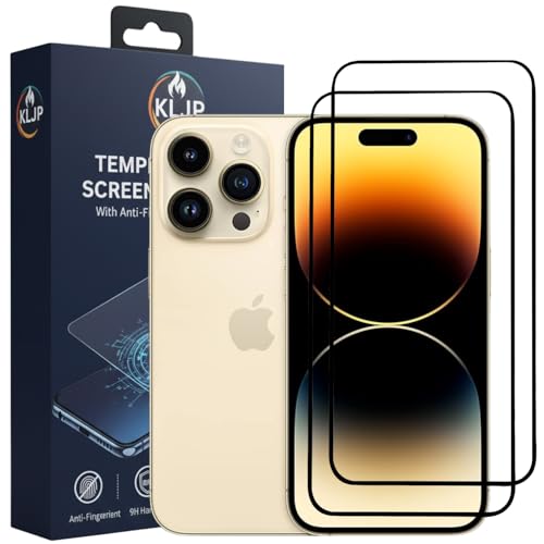 Image of Military-Grade Gorilla Tempered Glass For iPhone 14 Pro With Installation Kit | Edge to Edge Coverage | Black (Pack Of 2)
