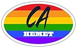 Hemet CA California Riverside County Rainbow Pride Flag 6 Stripes Pride Flag Euro Decal Bumper Sticker 3M Vinyl 3