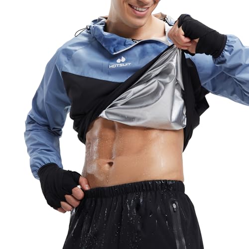 HOTSUIT Sauna Suit for Men Sweat Sauna Jacket Pant Gym Workout Sweat Suits