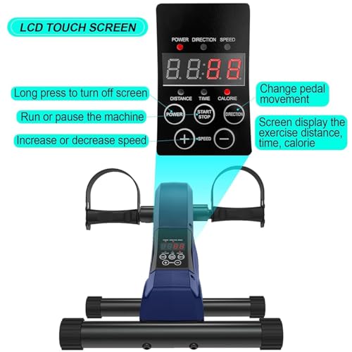 Image of HOMGIM Mini Exercise Bike,Under Desk Bike for Seniors Rehab Training, Motorized Pedal Exerciser for Arm /Leg Fitness & Physical Therapy, 6 Levels Speed Adjustment