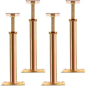 Threlaco 4 Pcs Adjustable Floor Jack House Floor Jacks Post Pole Galvanized House Jacks for Leveling 11.81-15.16 Inches Adjustment Height Range Capacity Temporary Support Lifting Basement Joist