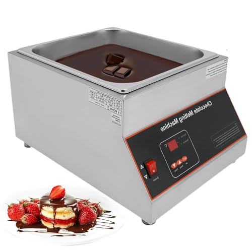 Xjymposium MáQuina De Templado De Chocolate Comercial, Olla De FusióN De Acero Inoxidable De 1/2/4, 0-95 ℃ Ajustable, Tapa De Apertura FáCil De Usar, para Restaurante, CafeteríA, Hogar 1cylinder