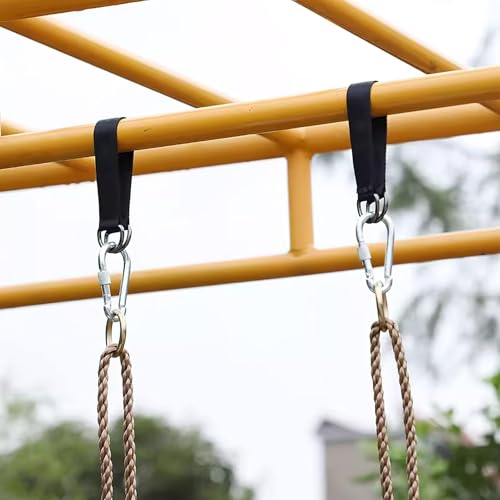 2 Piezas Cuerda para Columpio de árbol, Kit de Montaje para Hamacas y Columpios,Fijación para Hamaca para Uso Interior y Exterior, 2 Mosquetones y 2 Anillos en D, Capacidad de Carga de 500 kg - imagen 5