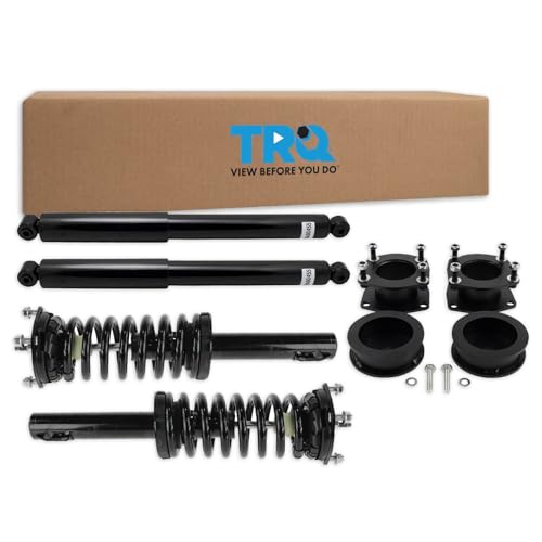 Image of TRQ Front and Rear Complete Strut Assembly & Shock Absorber Kit Leveling Kit Shock & Spring Strut Assembly Compatible with 2006-2010 Jeep Commander 2005-2010 Grand Cherokee