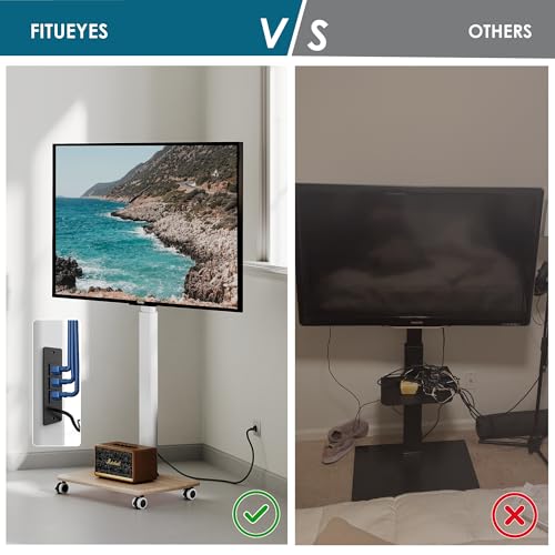 Fitueyes FT-E1659WW-US Rolling Tv Stand With Power Outlets, Swivel Portable Tv Stand For 32-75Inch Lcd Led Oled Flat/Curved Panel Screen Tvs thumb #4