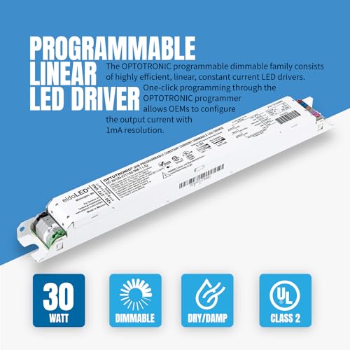 Image of Pack of 5 - eldoLED *2743WG OPTOTRONIC 30W Constant Current 0-10V Dimmable LED Driver, Programmable Linear OTi 30 /120-277 /1A0 DIM-1 L G2 - Replacement /Compatible with Osram 57433