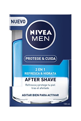 NIVEA MEN Protege & Cuida After Shave 2 en 1 Refresca & Hidrata en pack de 6 (6 x 100 ml), after shave hidratante y refrescante, bálsamo after shave y loción para hombre