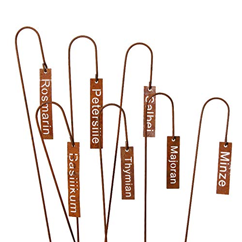 ARTECSIS 7er Set Kräuterschilder Kräuterstecker Pflanzenschilder...