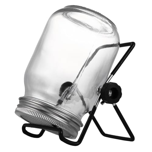 FUNOMOCYA Germinador Interior con Tarro Mason Tapa de Acero Inoxidable y Soporte Negro Kit para Brotes Casa