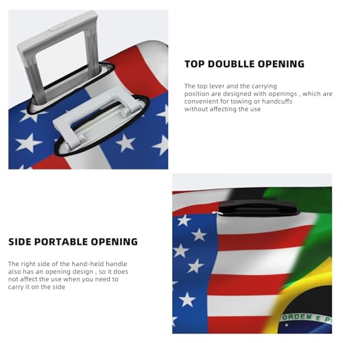 Travel Luggage Cover America Flag And Brazil Flag Fashion Washable Baggage Suitcase Protector Fit For Luggage X-Large4