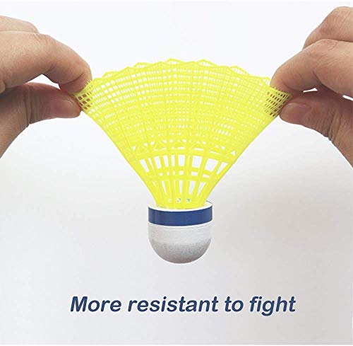 Zhenan 12-Pack Advanced Nylon Feather Shuttlecocks,77 Grains-High Speed Badminton Balls (Yellow,Nylon) With Great Stability And Durability,Indoor Outdoor Sports Hight Speed Training Badminton Birdies #TOP5