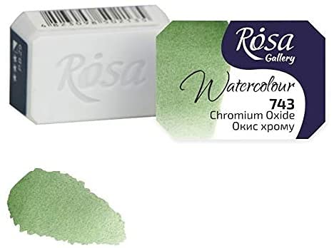 Professional Watercolour Paint, 2,5ml Half Pan, Gallery, Artist Quality (Chromium Oxide)